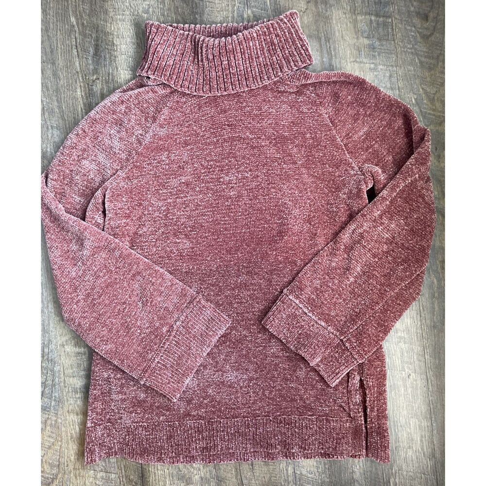 Maroon blush Chenille Express Women's XS Turtleneck Sweater